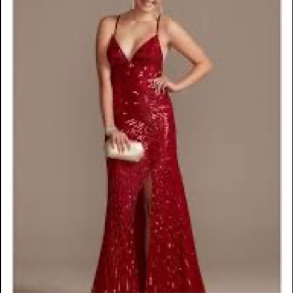 Joules Red Sequin Maxi Dress